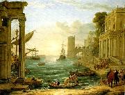 Claude Lorrain seaport with the embarkation of the queen of sheba oil painting on canvas